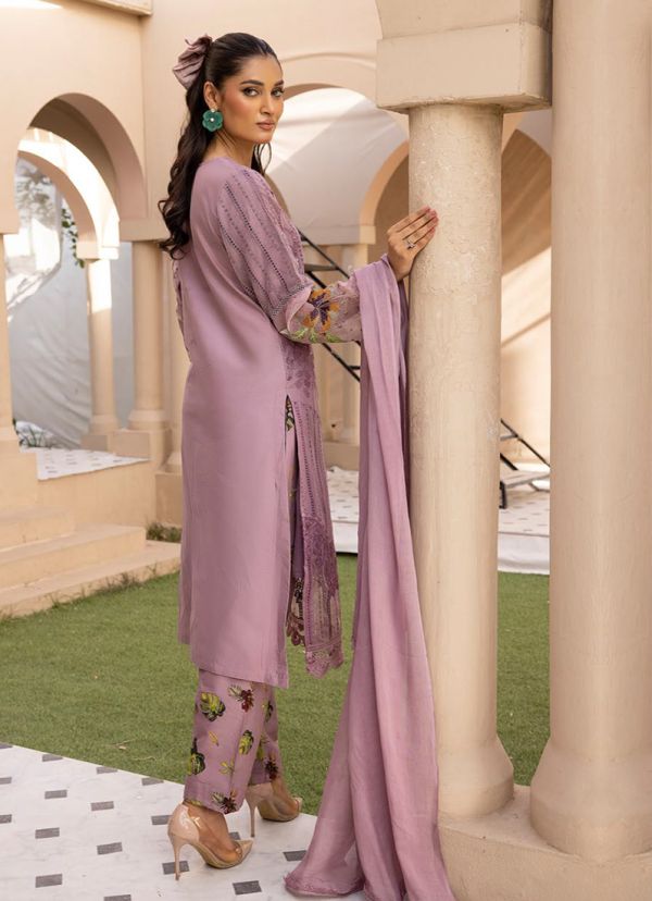 Buy Lilac Lawn Chikankari Trouser Suit Set in UK Style ID DPC 7676 Diya