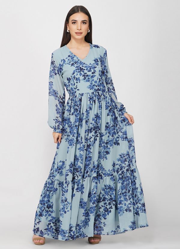 Mac Duggal Women's Sequined V Neck Bishop Sleeve Dress | Hawthorn Mall