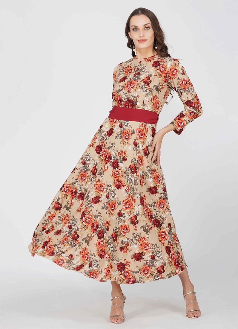 Persian Buttercup Beige Long Dress