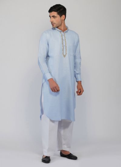 Light Blue Embroidered Kameez Salwar Set