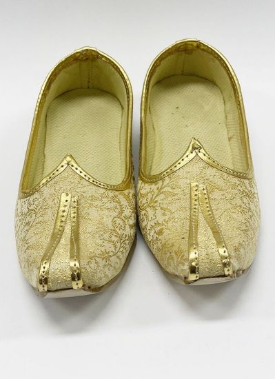Gold Brocade Boys Jutti Set