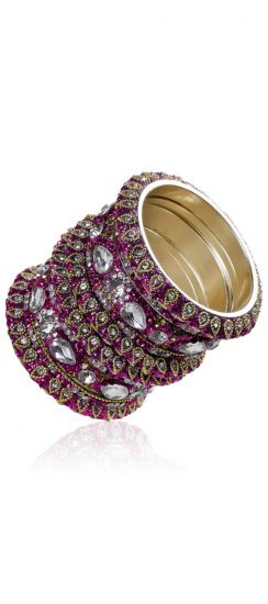 Intricate Diamonte Bangle Set