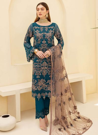 Buy Teal A line Lawn Suit in UK - Style ID: DPC-1200 - Diya