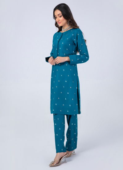 Blue Embroidered 2pc Kameez and Trouser