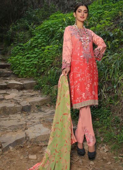 Lawn Embroidered Digital Printed Suit