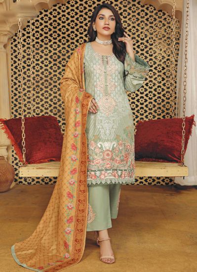 Green Dhanak Suit with Pashmina Shawl