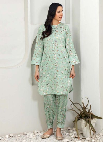 Mint Green Floral Printed Lawn Co-ord Set