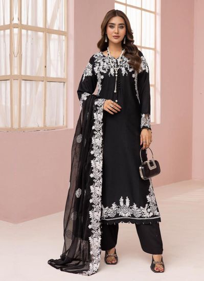 Buy Black Lawn Embroidered Suit Set