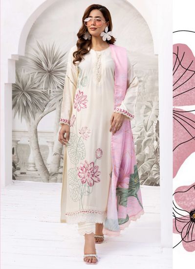 Ivory Linen Wool Shawl Suit Set