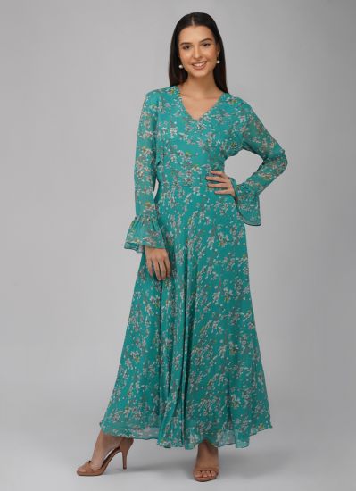 Buy Blue Georgette Indian Dress