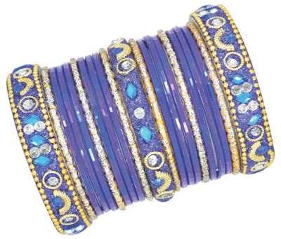 Royal Blue Studded Bangle Set