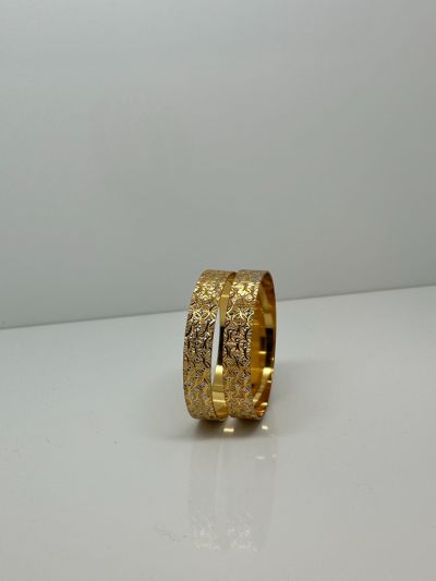 Traditional Gold silver embedded 2 Bangle Set