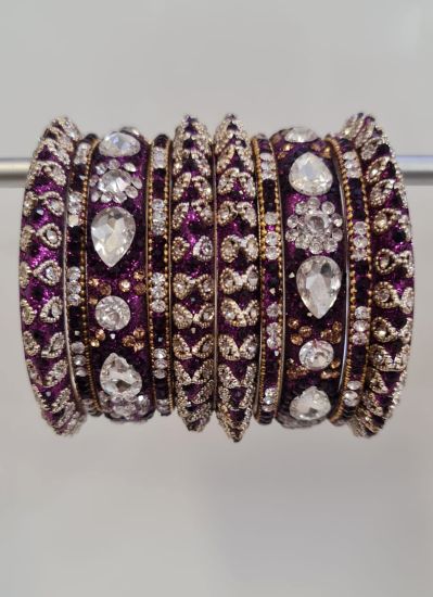 Purple Intricate Bangle Set