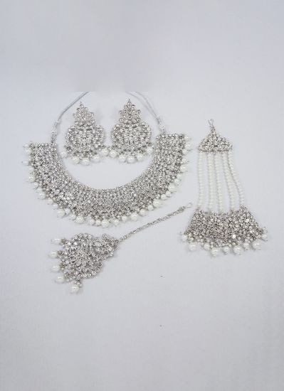 Silver Necklace Set with Tikka & Passa