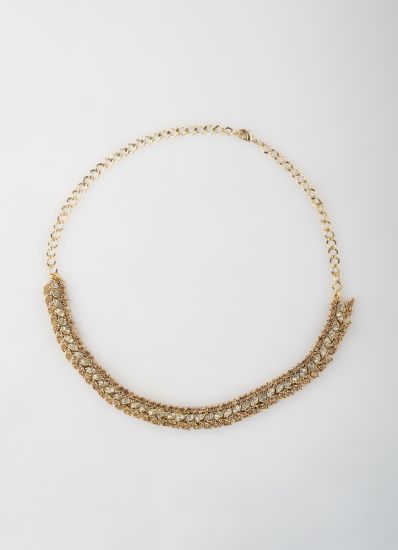 Antique Gold Diamonte Necklace Set