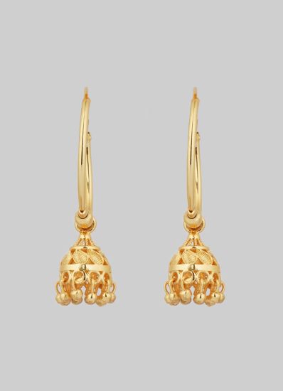Traditional Gold Pleated Jhumki