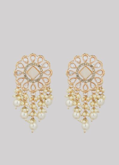 Antique Diamonte Pearl Jumki Earrings