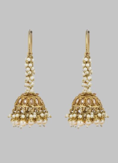 Pearl Stone Pearl Bali Earrings