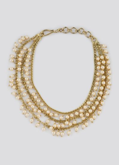 Pani Gold Pearl Chain Earrings