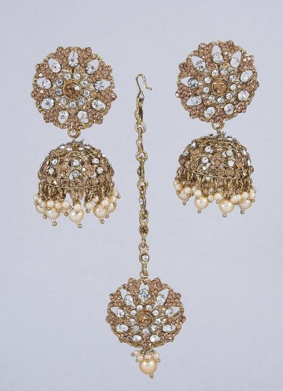 Buy Jhumki Earrings & Tikka Set