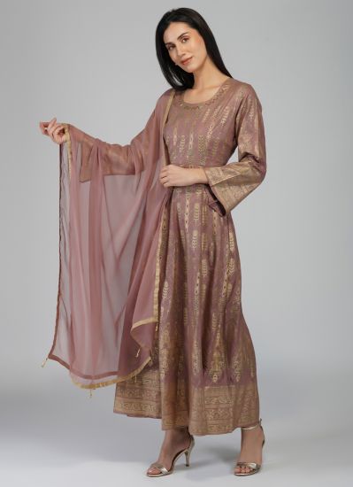 Buy Pink Rayon Indian Suit with Trouser & Dupatta