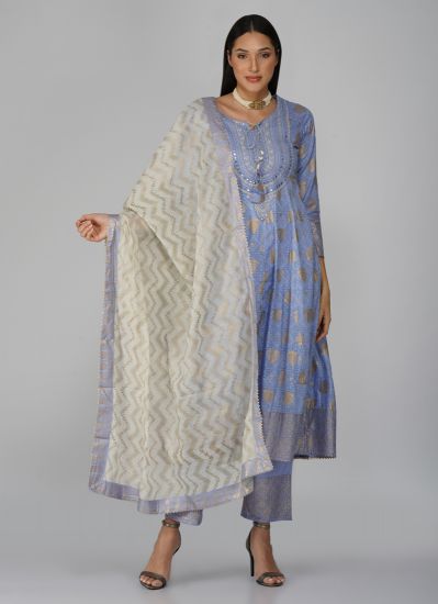 Buy Lilac Rayon Anarkali Suit Set