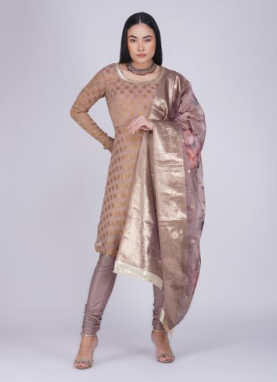 Buy Mouse Brown Georgette Butty Suit