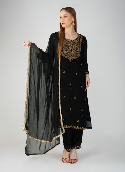 Buy Black Silk Straight Cut Suit