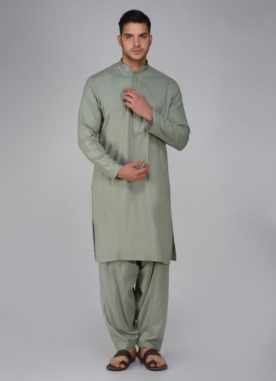 Buy Green Cotton Kurta Salwar Set