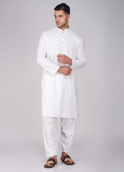 Buy White Cotton Kurta Salwar Set