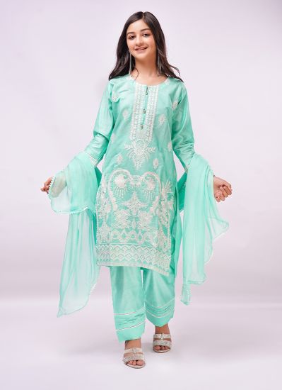 Kids Khadi Cotton Embroidered Suit Set