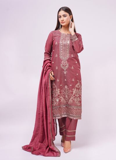 Maroon Embroidered Ladies Suit