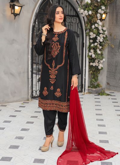 Black Salwar Suit with Resham Embroidery