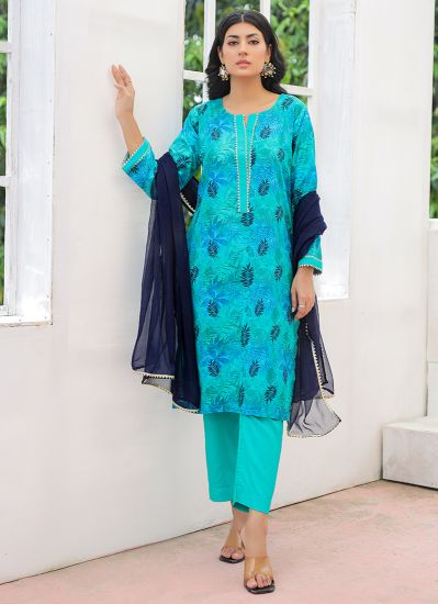 Sea Green Digital Printed Suit Set