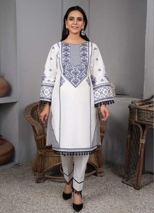 Buy Off-White Viscose Embroidered Co-ord Set