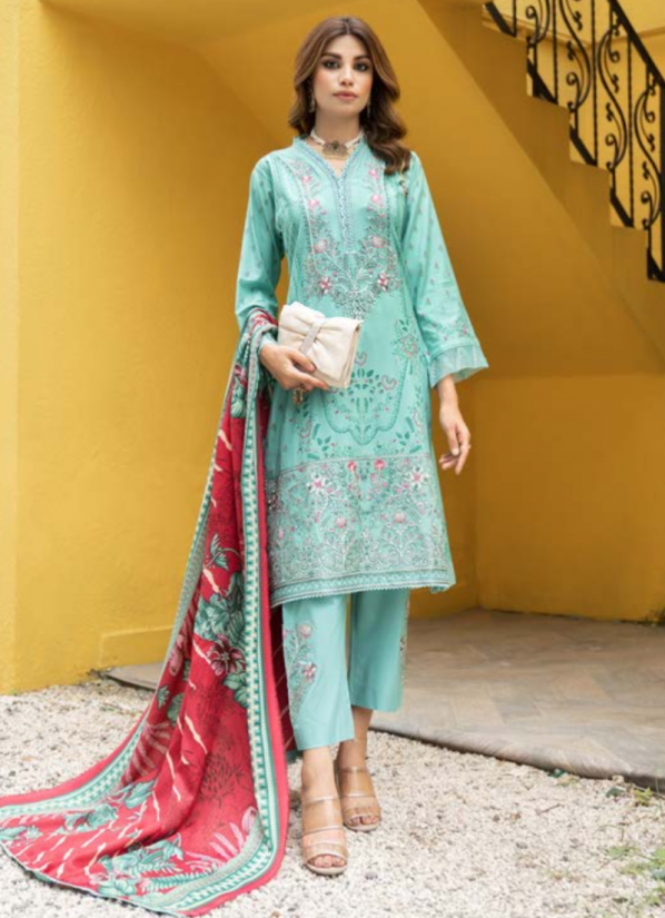 Mint Green Dhanak Pashmina Trouser Shawl Suit