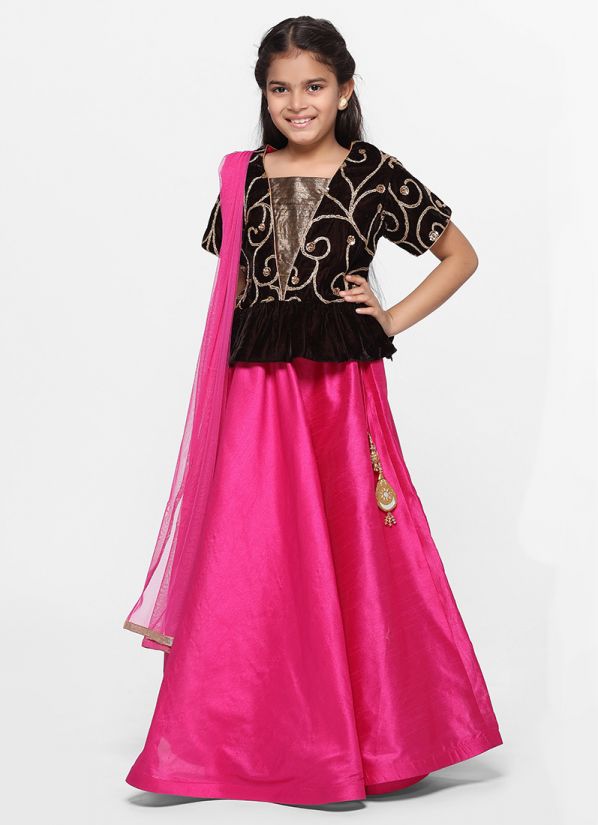 Contrasting Peplum Lehenga Set