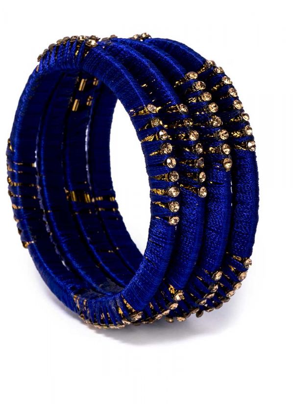 Royal Blue Threaded Bangles