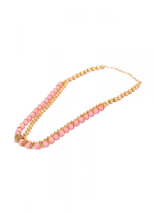 Peach Beaded Chain Set