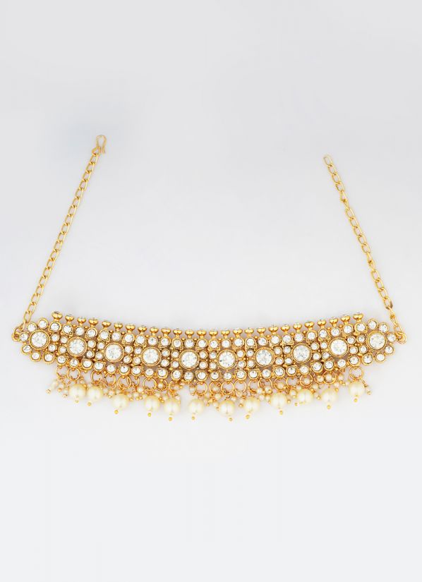 Gold Diamonte Choker Necklace Set