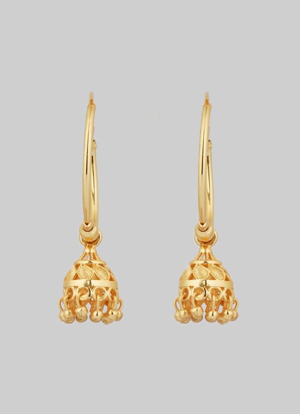 Traditional Gold Pleated Jhumki