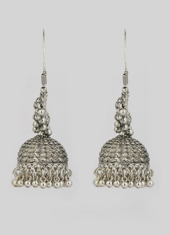 Silver Oxidise Bali Earrings