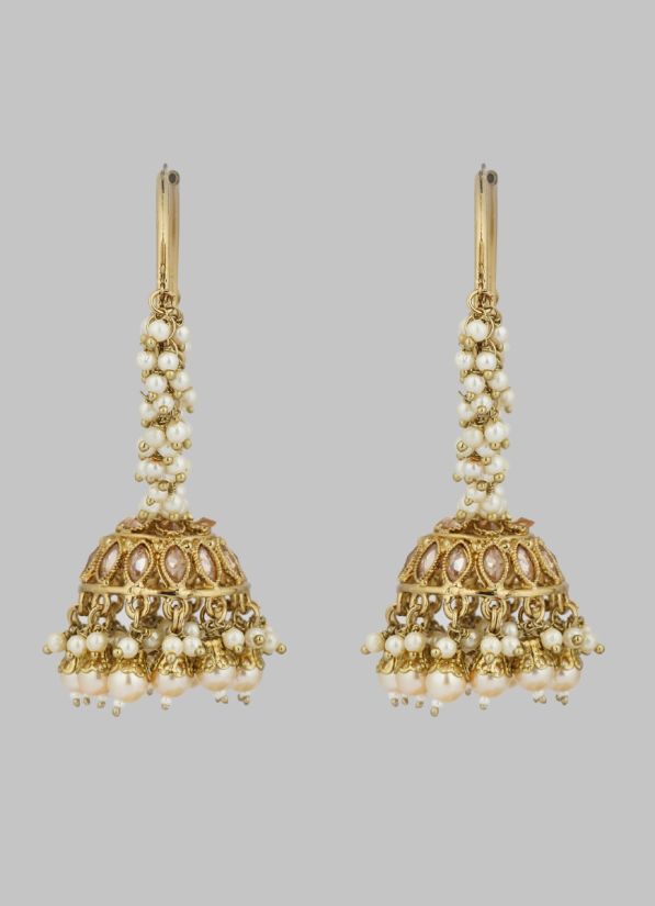 Pearl Stone Pearl Bali Earrings