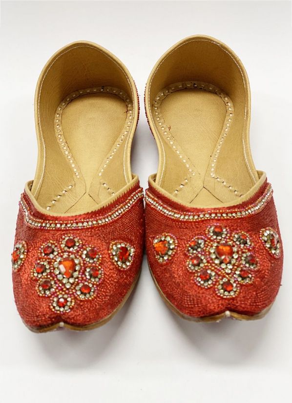 Red Intricate Embroidered Ladies Kusa