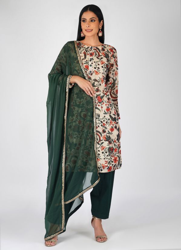 Buy Indian Prom Velvet Emerald Green Trouser Suit LSTV06557
