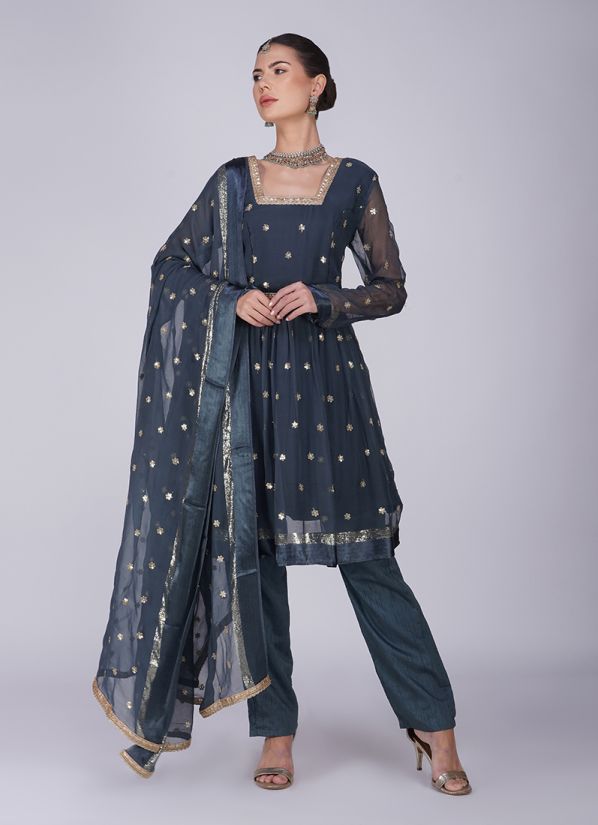 Pakistani Lehenga In Silver Color By Designer Online 2021 – Nameera by  Farooq