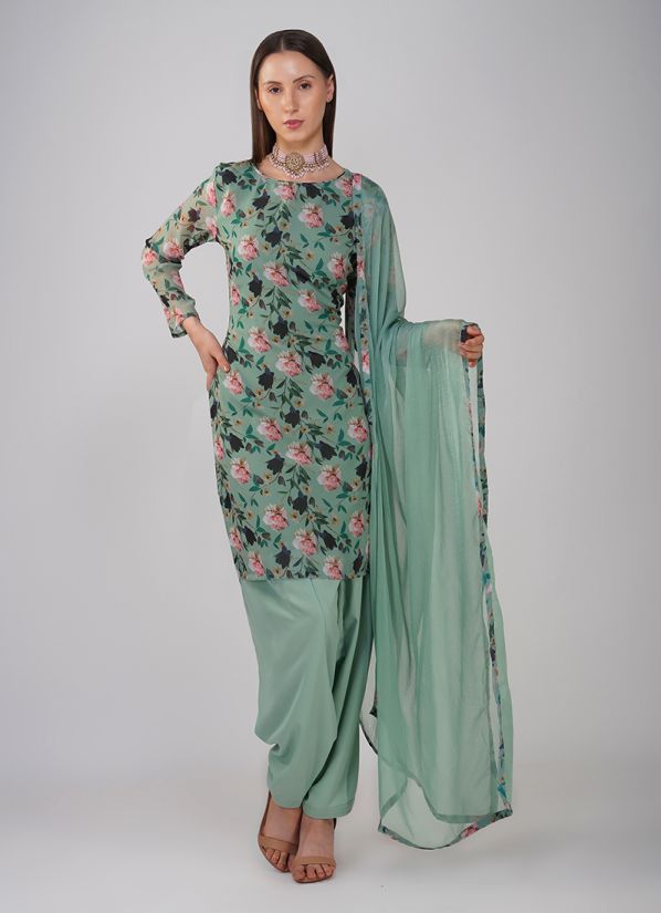 Green Georgette Salwar Suit Set