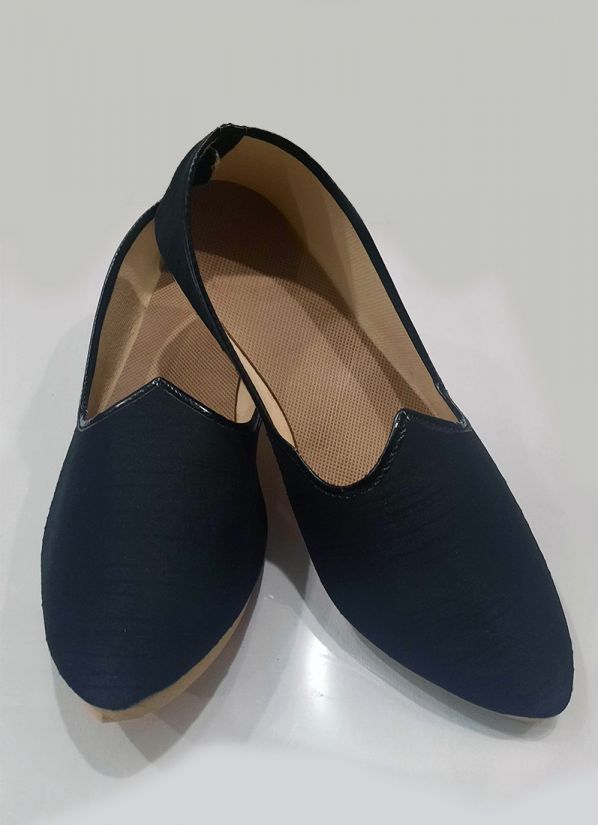 Mens Black Brocade Jutti