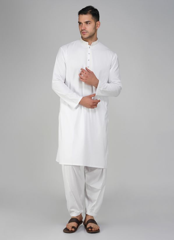Buy White Cotton Kurta Salwar Set