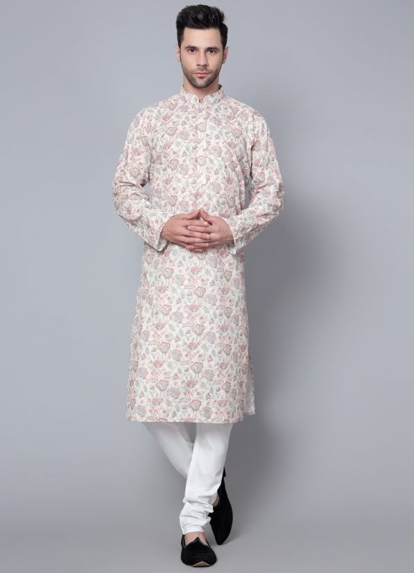 Men's Digital Printed Chikankari Kurta Pajama Set